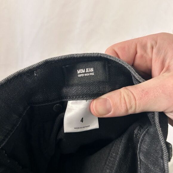 Express Jeans Women's 4 Black Mom Jean Super High Rise Cotton Blend Pockets - Picture 10 of 10